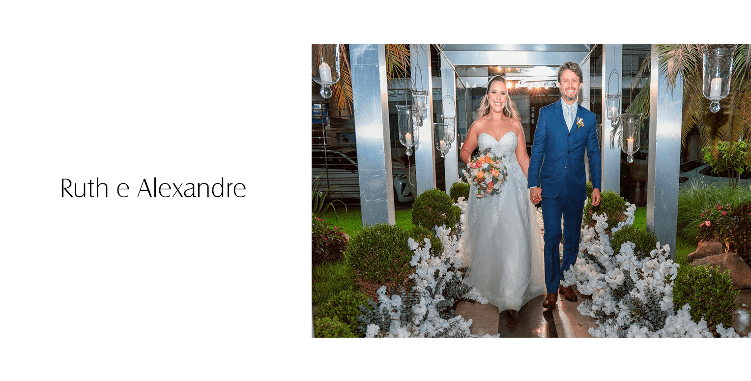 Na primeira prova, ao ver sua mãe emocionada com a escolha do modelo, Ruth confirmou que havia feito a escolha certa. No dia da celebração, recebeu inúmeros elogios, e os convidados ficaram encantados com a riqueza de detalhes do vestido de noiva evasê, tomara-que-caia, com aplicações de rendas e arabescos rebordados.