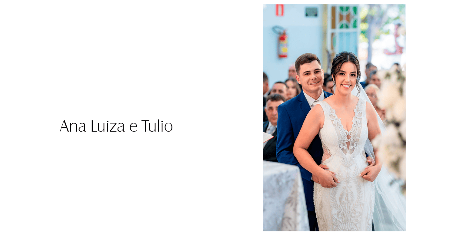 Ela escolheu um vestido de noiva sereia, inteiramente bordado com flores e arabescos. O modelo possui decote profundo em V na frente e nas costas, transparências laterais que valorizam a silhueta e bordados riquíssimos em detalhes e aplicações, resultando em um vestido extremamente luxuoso e sofisticado. A noiva relata sua experiência: 