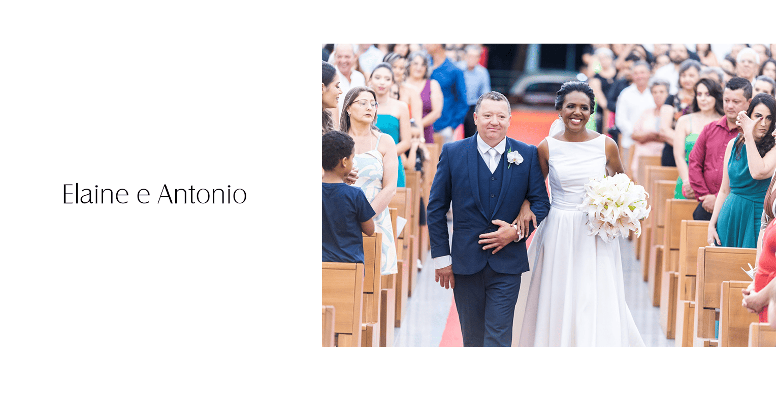 Encantada, escolheu um vestido de noiva em alfaiataria, inteiramente liso, com saia ampla, frente única e decote acentuado nas costas. Um modelo minimalista e clássico, escolhido para expressar sua personalidade e elegância.